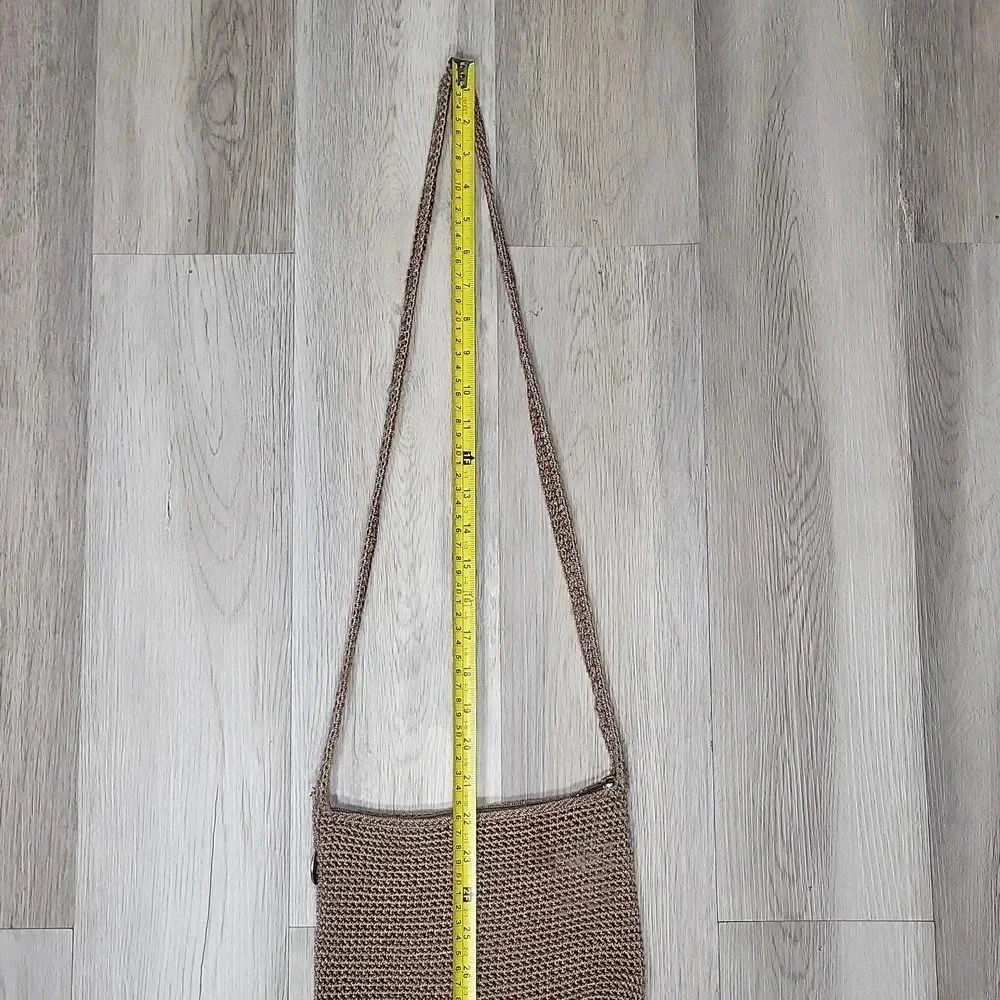 The Sak Taupe Handmade Crocheted Knit Woven Boho Shoulder Bag‎
